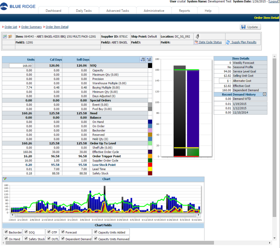 screenshot of Blue Ridge Platform